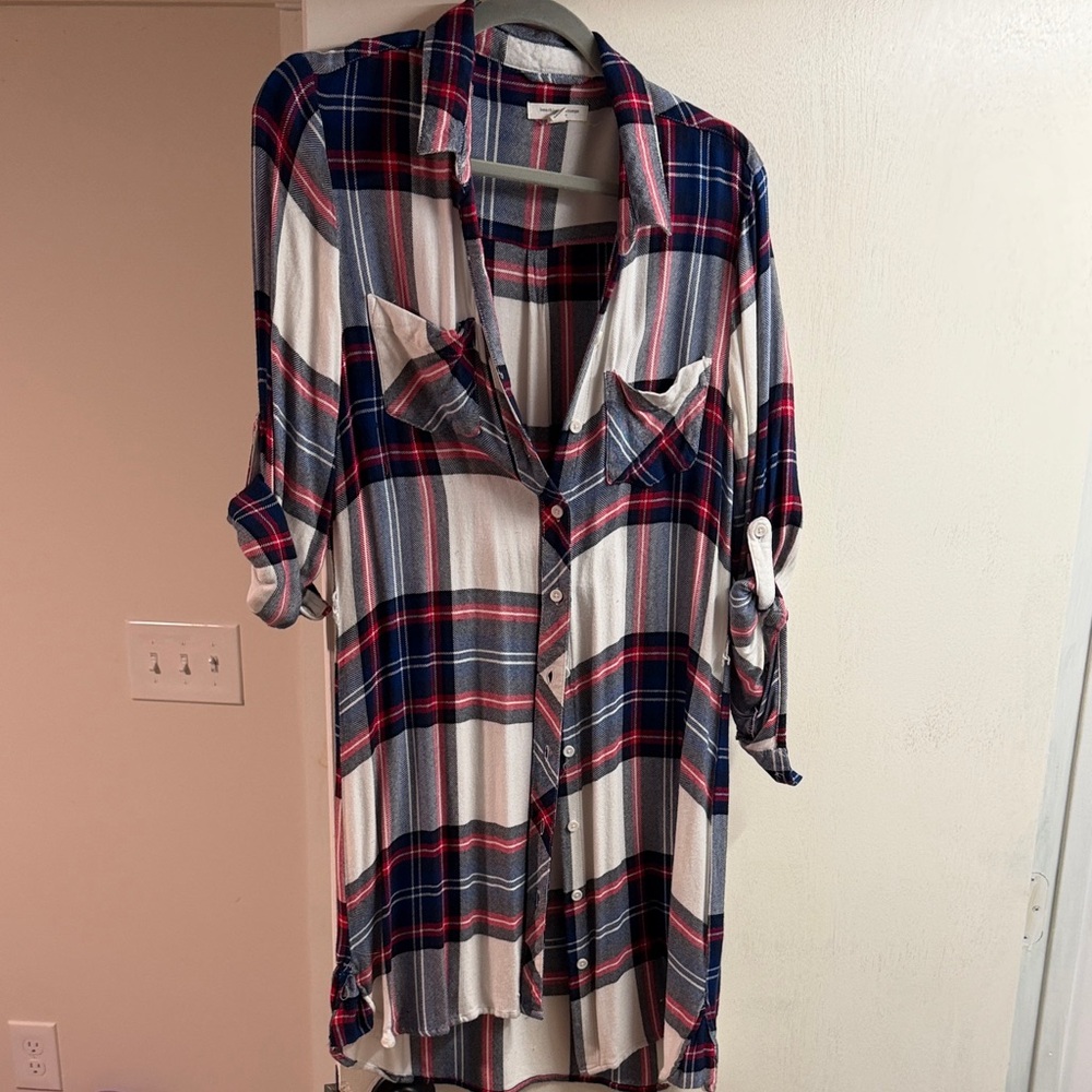 Plaid Button-Up Dress